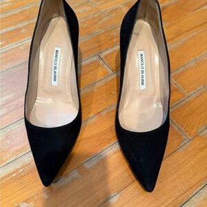 Manolo Blahnik Black Suede Heels